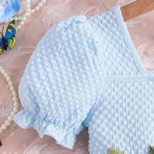 baesd girls cotton self design embroidered square
