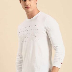 being human clothing men white printed round neck