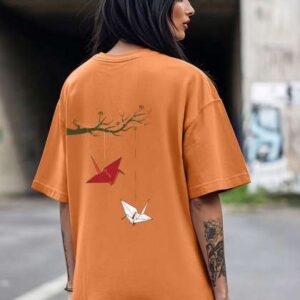 bewakoof oversized pankh graphic printed pure cott