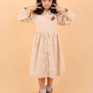 calyx clothing girls puff sleeve fit flare dress