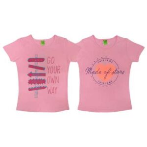 clothe funn girls pack of 2 typography printed cot