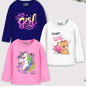 herenow girls typography pack of 3 printed appliqu