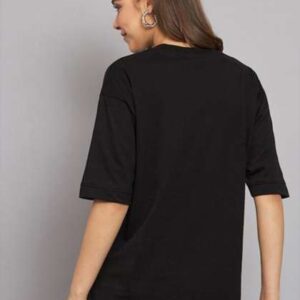 juneberry women black typography printed relaxed f