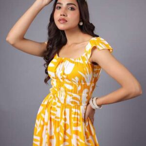 june 9 clothing tropical printed aline dress