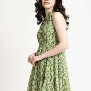 june 9 clothing women printed tiered fit flare mi