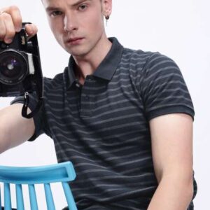 kook n keech men striped polo collar tshirt