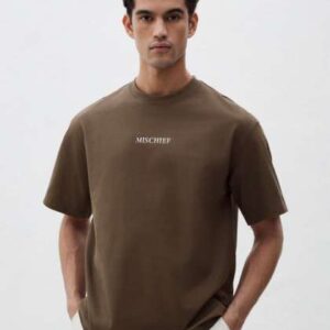 mischief monkey men raw edge tshirt