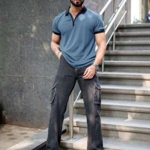 maniac polo collar cotton slim fit tshirt