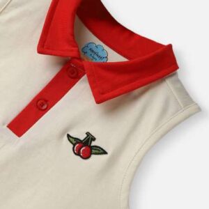 nauti nati girls cotton polo collar embroidered sl