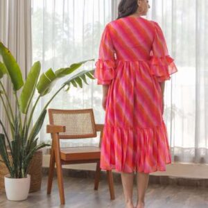 polago clothing striped georgette empire midi dres