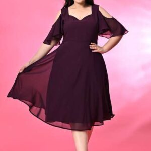 prettyplus by desinoorcom coldshoulder georgette f