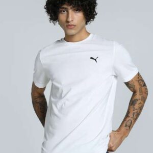 puma men small logo solid pure cotton short sleeve