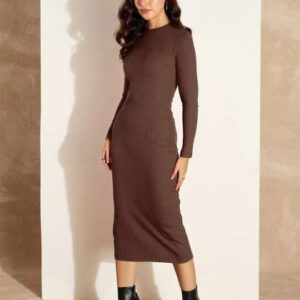 sassafras bodycon full sleeves midi dress
