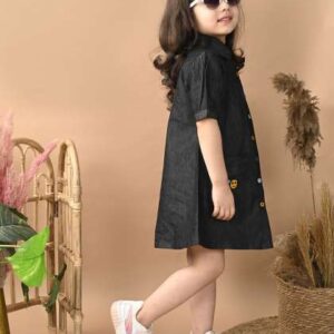 superminis girls denim shirt dress with embroidere