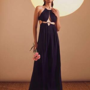 the clothing factory halter neck cutouts maxi dres