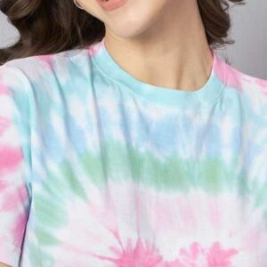 the dry state white blue round neck printed cotto