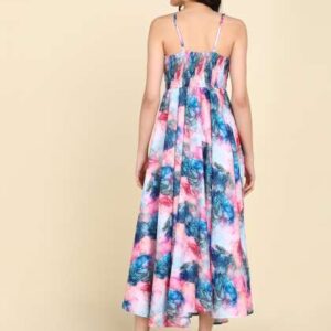 znx clothing floral dyed midi dress