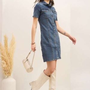 zummer denim bodycon dress